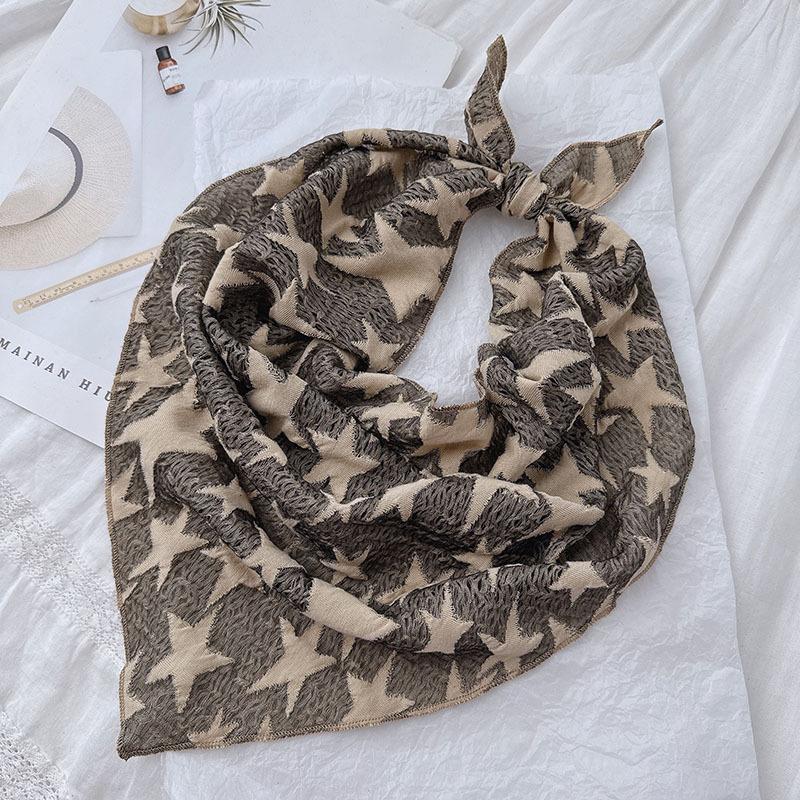 Cool Style Hats Star Subculture Y2K Headscarf Women'S Hip Hop Headscarf Triangular Scarf Hot Girl Silk Scarf Waist Decorations