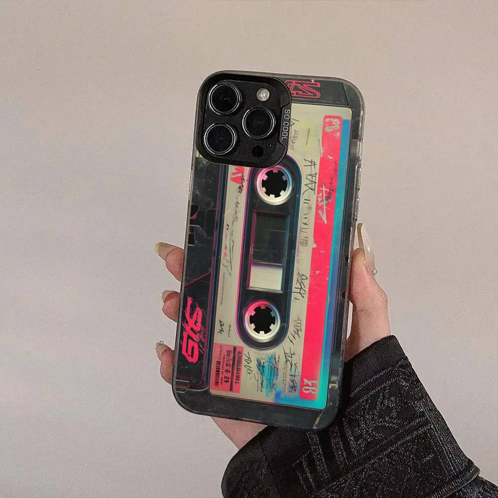 Vintage Cassette Tape Retro Style Colorful Silver Cover Phone Case For IPhone 17 16 Pro Max 15 Pro 14 Plus 11 12 13 X XS Max XR