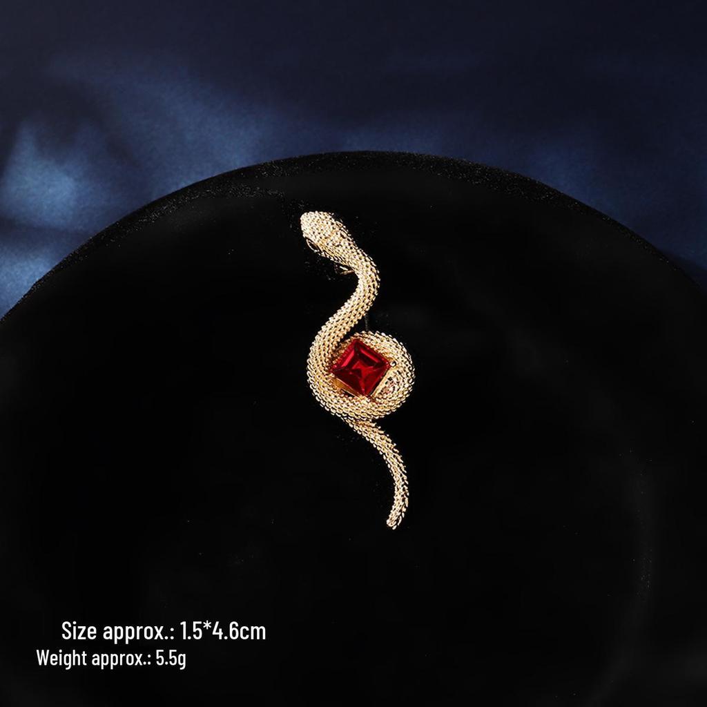 Halloween Retro Zodiac Snake Brooch - Enamel Pin Suit Accessory