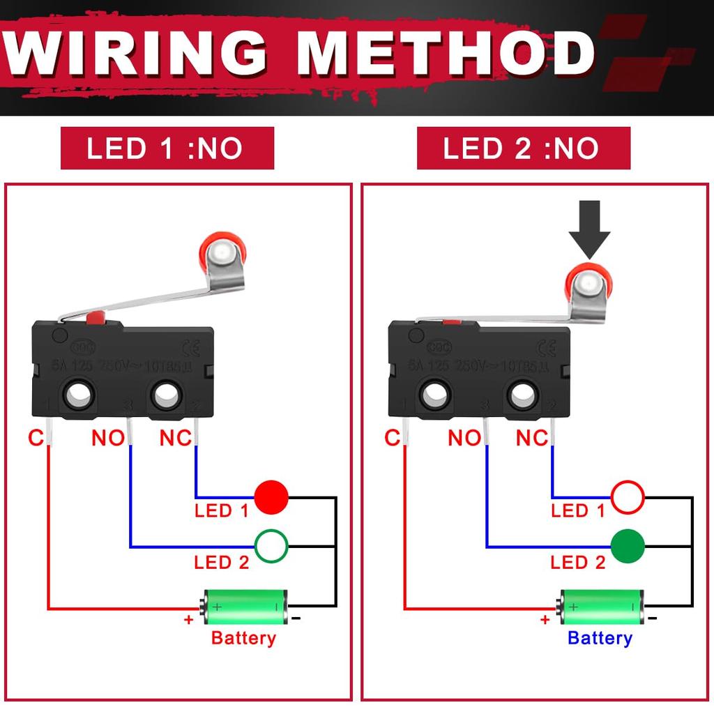 MKBKLLJY 12pcs Mini Micro Limit Switch AC 5A 125V 250V Roller Lever Arm Without