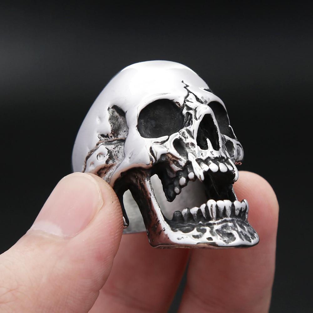 Inel Craniu Punk Gotic din Oțel Inoxidabil pentru Bărbați Femei Heavy Metal Motociclist Bijuterii Accesorii Bijuterii pentru Petrecerea de Halloween