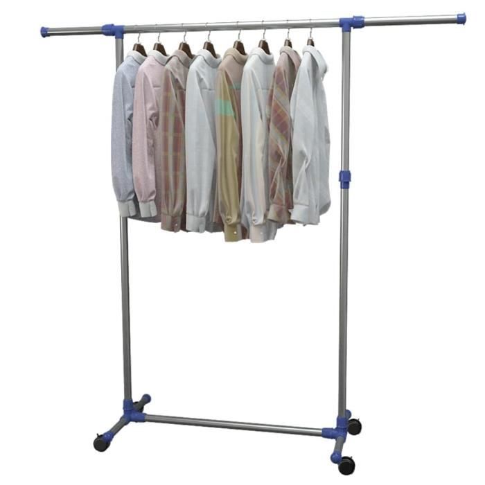Porte-vêtements - vidaXL - Réglable - Acier inoxydable - 165x44x150 cm - Argenté