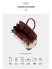 Lychee Grain Cowhide Canvas Color Block Women's Handbag - Large Capacity Shoulder & Crossbody Bag