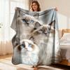 Ragdoll Kat Fleece Dekentje Schattige Kitten Print Plaid Zacht Warm Alle Seizoenen Beddengoed Huisdecoratie Cadeau Voor Kattenliefhebbers