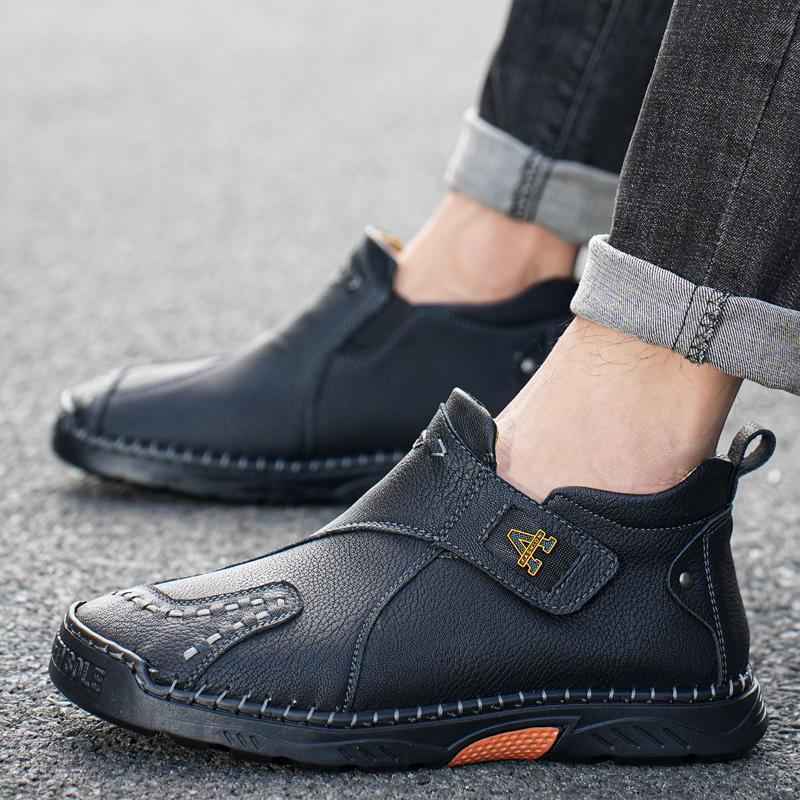 2024 New Natural Leather Men Casual Shoes Fashion Elegant Luxury Classic Spring Autumn Top Quality Outdoor Leisure Hiking Shoes