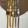 Retro Small Square Plate Watch Female Simple And Exquisite, Light Luxury Axiannu Alloy With Quartz Watch