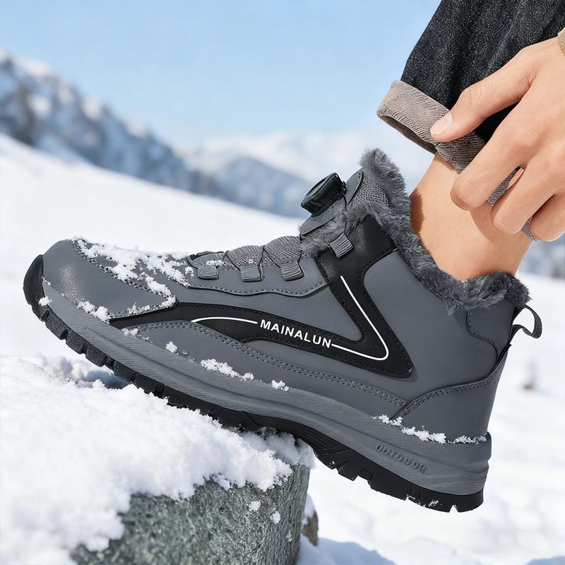 Men's Snow Boots Winter Warm Comfortable Hiking Boots Outdoor Men's Sneakers Waterproof Sports Shoes Wear-resistant Hiking Shoes