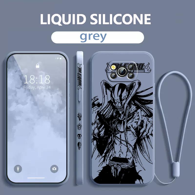 Anime BLEACH Kurosaki Ichigo For Xiaomi Poco Phone Case For X4 X3 F4 F3 NFC M5 M4 M3 GT S Pro 4G 5G Liquid Left Rope Cover