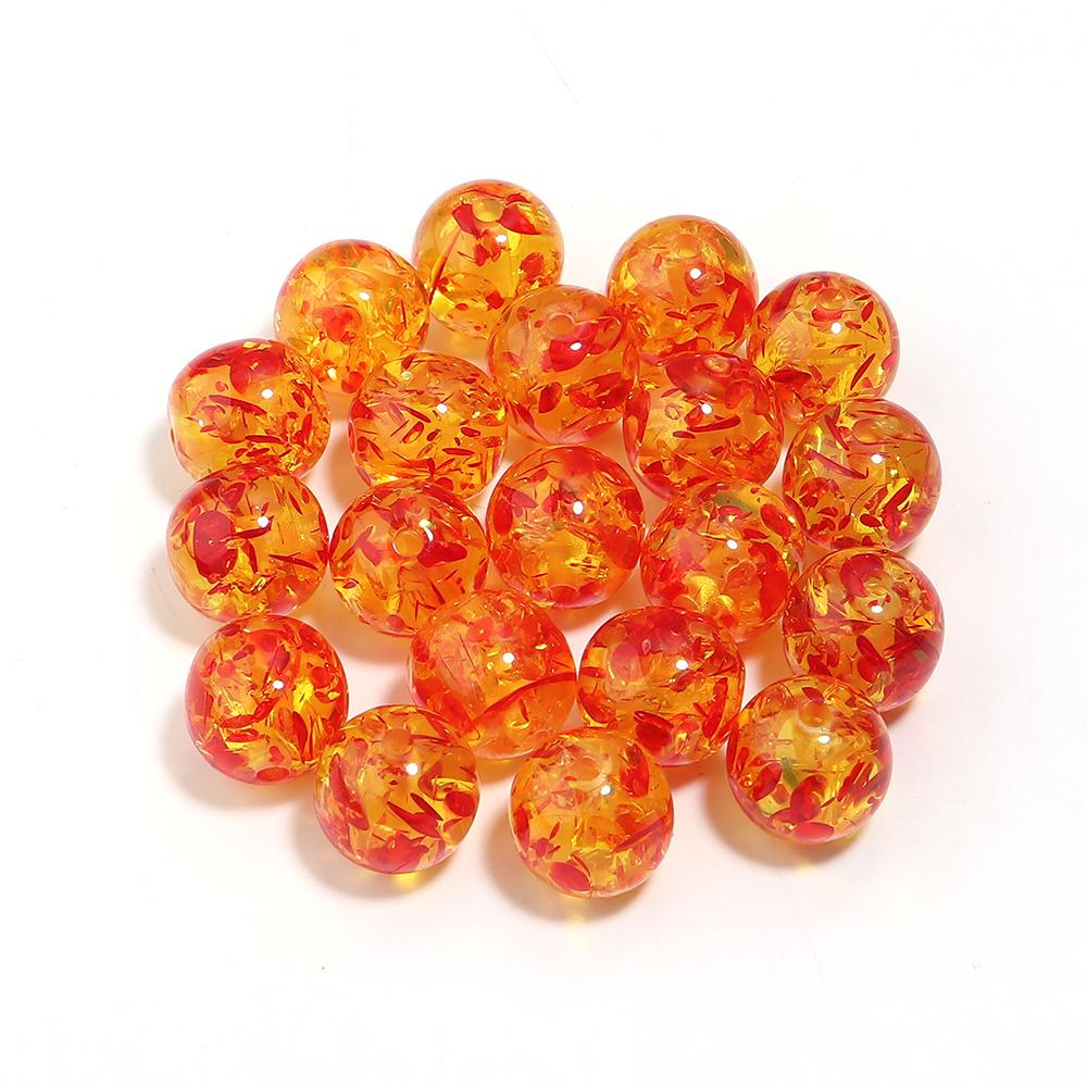 5-30pcs Imitation Amber Beads Round Loose Spaced Acrylic Beads For DIY Crafts Charms Bracelet Necklace Accessory 8/10/12/16/20mm