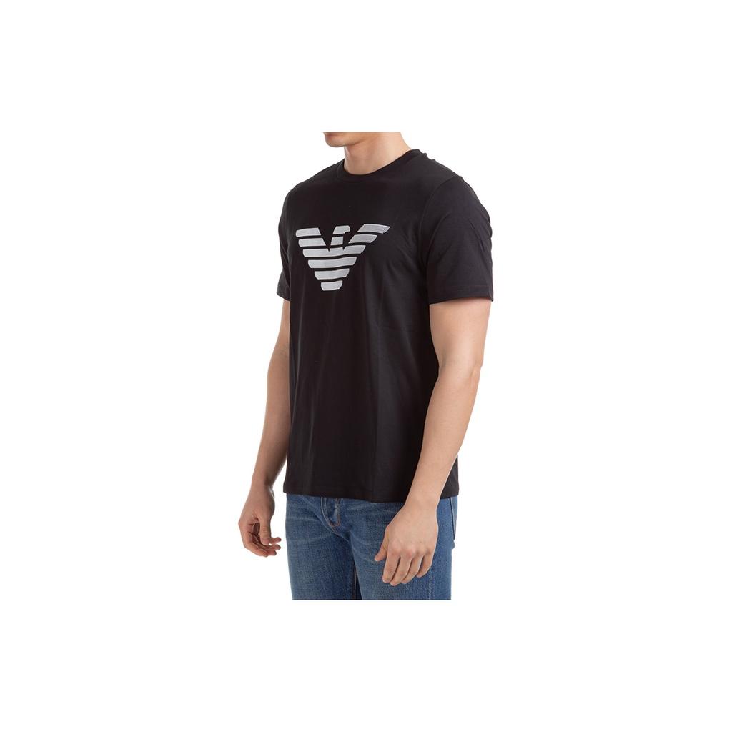Emporio Armani Logo Print Pullover Short Sleeve T-Shirt Men Tops Black 3H1TD0-1J30Z-0999