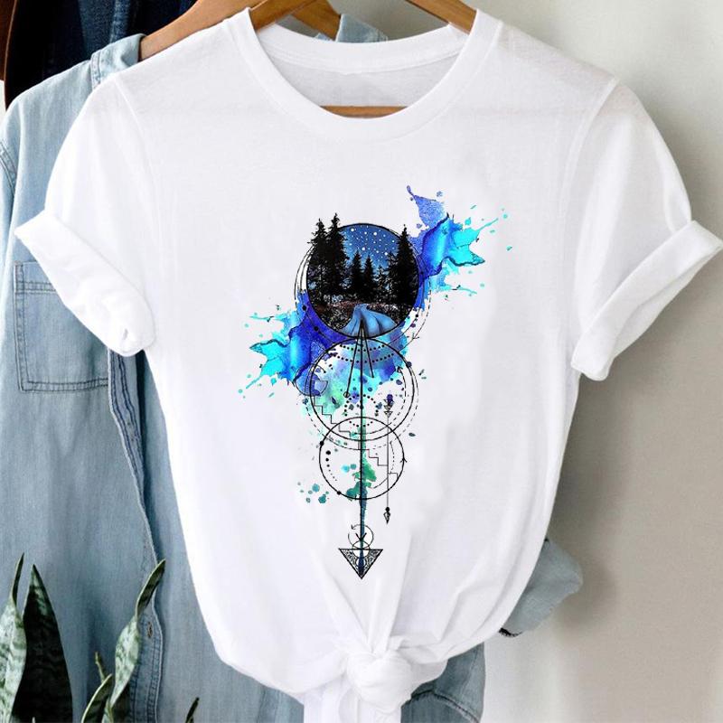 T-Shirts Women 90S Star Fashion Short Sleeve Trend Spring Summer Clothes Stylish Tshirt Top Lady Print Girl Tee T-Shirt