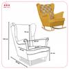 Carol Duo Family Furniture Yellow-gray Checkerboard Rocking Chair Comfortable