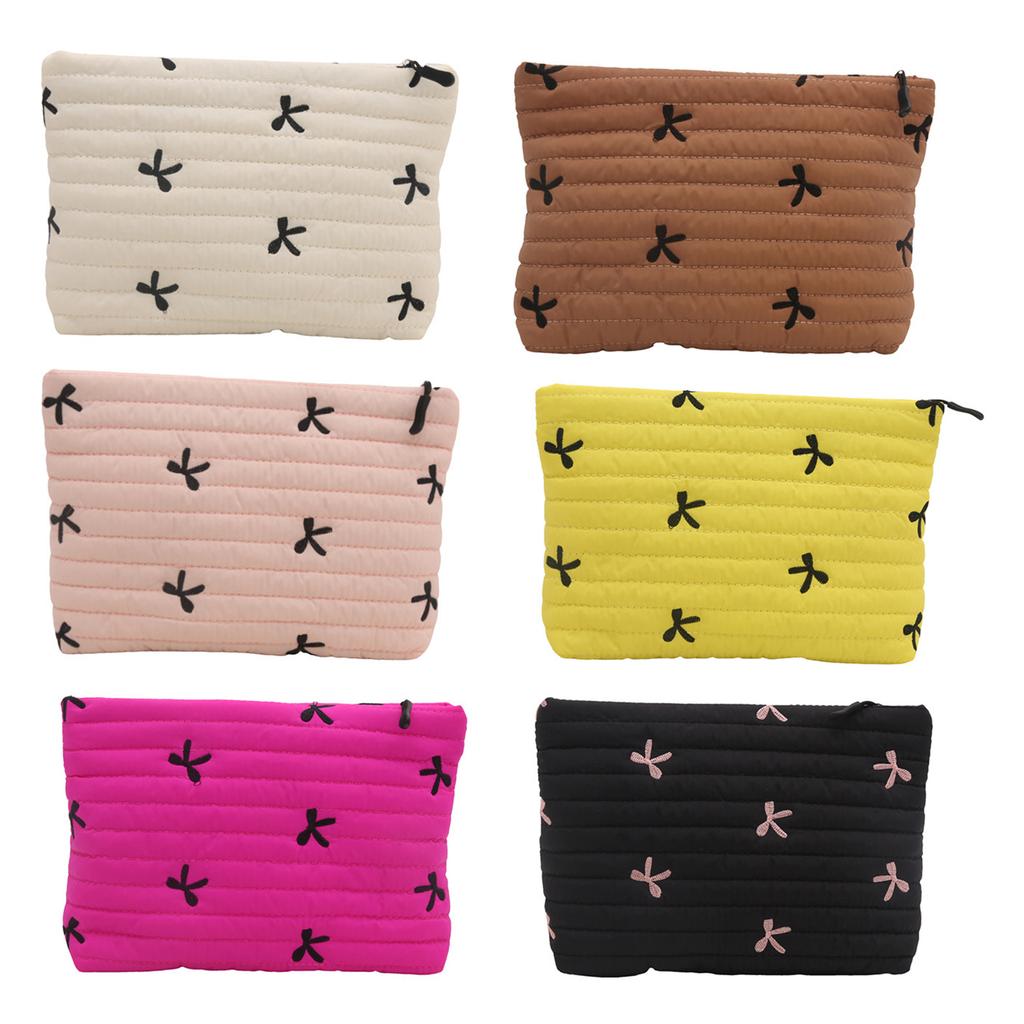 Modische Kosmetikaufbewahrungstasche Feminine Schleifendesigns Kosmetikorganizer Aufbewahrungstasche für alltägliche Essentials