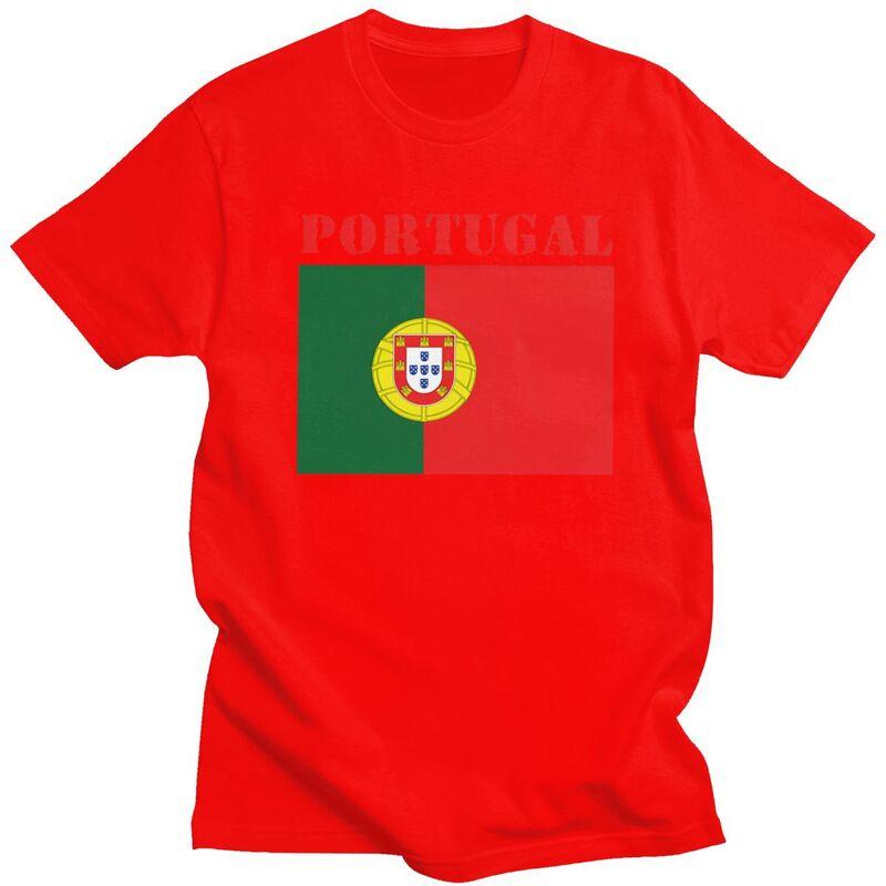 Custom Portugal Flag T Shirts Men Pure Cotton Tee Tops Tshirts Casual Tshirt