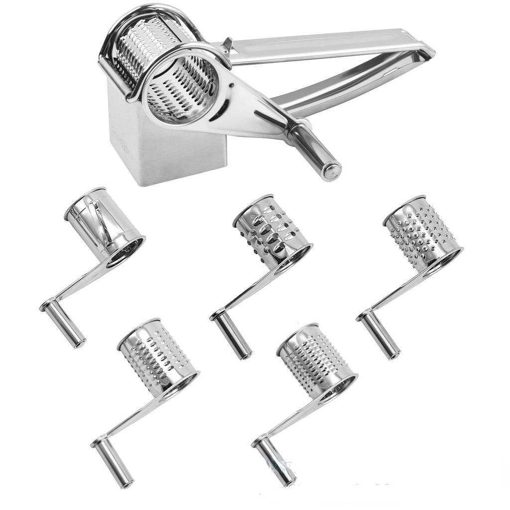 Rotary Cheese Grater 1/2/3/4 Drums Blades Stainless Steel Cheese Cutter Slicer Cheese Shredder Butter Nut Cutter Kitchen Gadgets