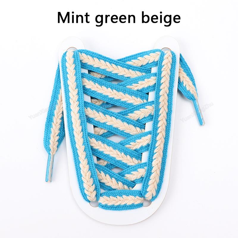 Colorblock Shoelaces for Sneakers Quality 1.5cm Widen Flat Shoelace Brand Cotton Laces for Shoes 100/120/140/160CM Shoestrings