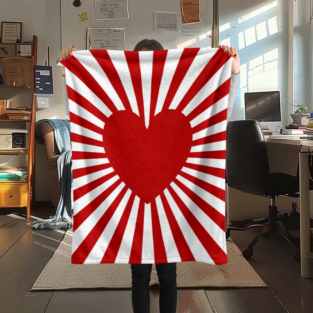 1Pc Love Print Flannel Blanket, High quality Comfortable for All Seasons, Home Decor, Warmth and Comfort, Perfect for Christmas Gifts W14