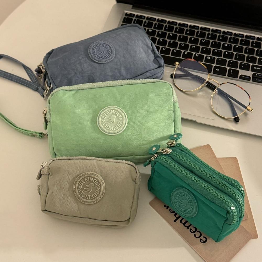 Large Capacity Men Cloth Wallet With Lanyard Nylon Phone Bag Korean Style Simple Money Bag Unisex