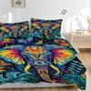 3pcs Colorful Elephant Tapestry with Butterflies Bedding Set - Festival Gift, Home Decor, Anime Design for Bedroom and Guest Room Decoration (Includes