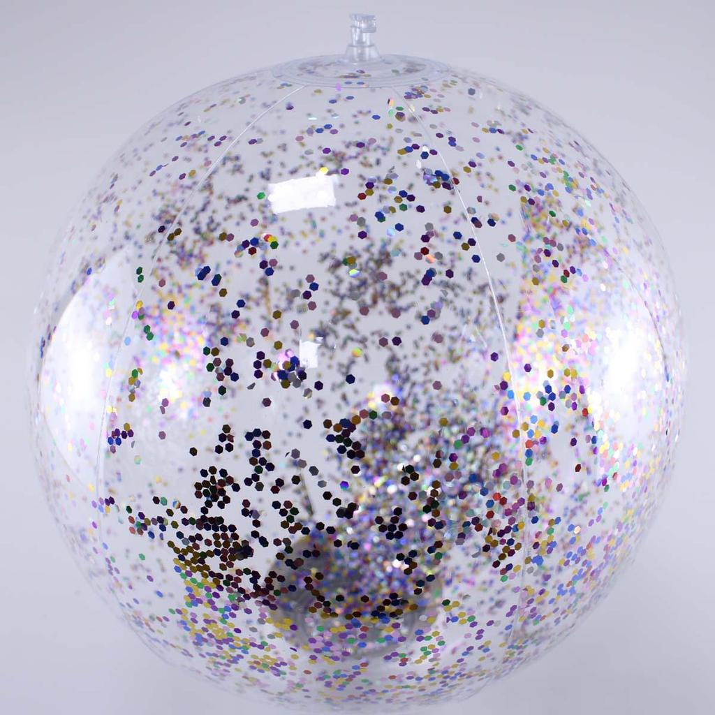 Transparent Glitter Sequin Inflatable Beach Ball - Cross-Border Advertising Balloon