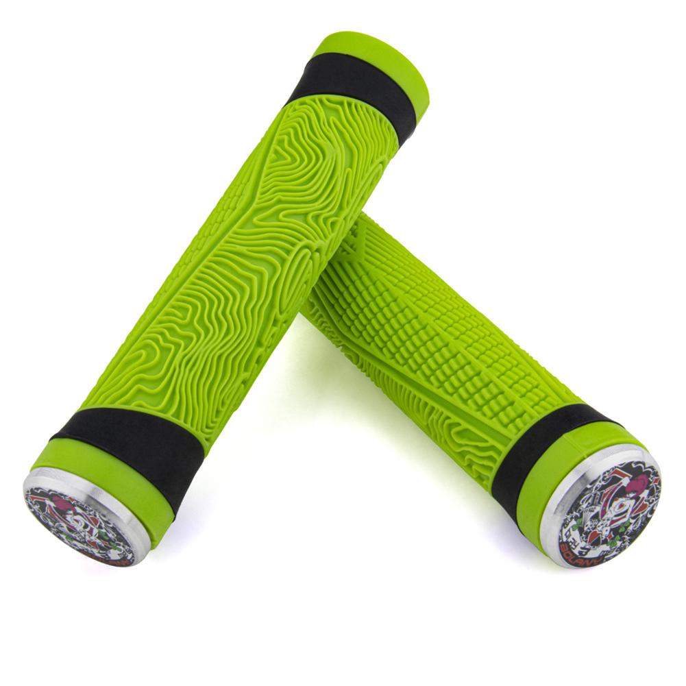 Bicycle Grips Cover Comfort Rubber Handlebar Grips Non-slip Shock Absorption Aluminum Alloy Single Lock Handle Cover