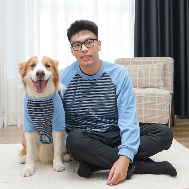 Pet Dog Cat Striped Cotton T-Shirt Two-Legged Outfit French Bulldog Corgi Small Medium Large Breeds