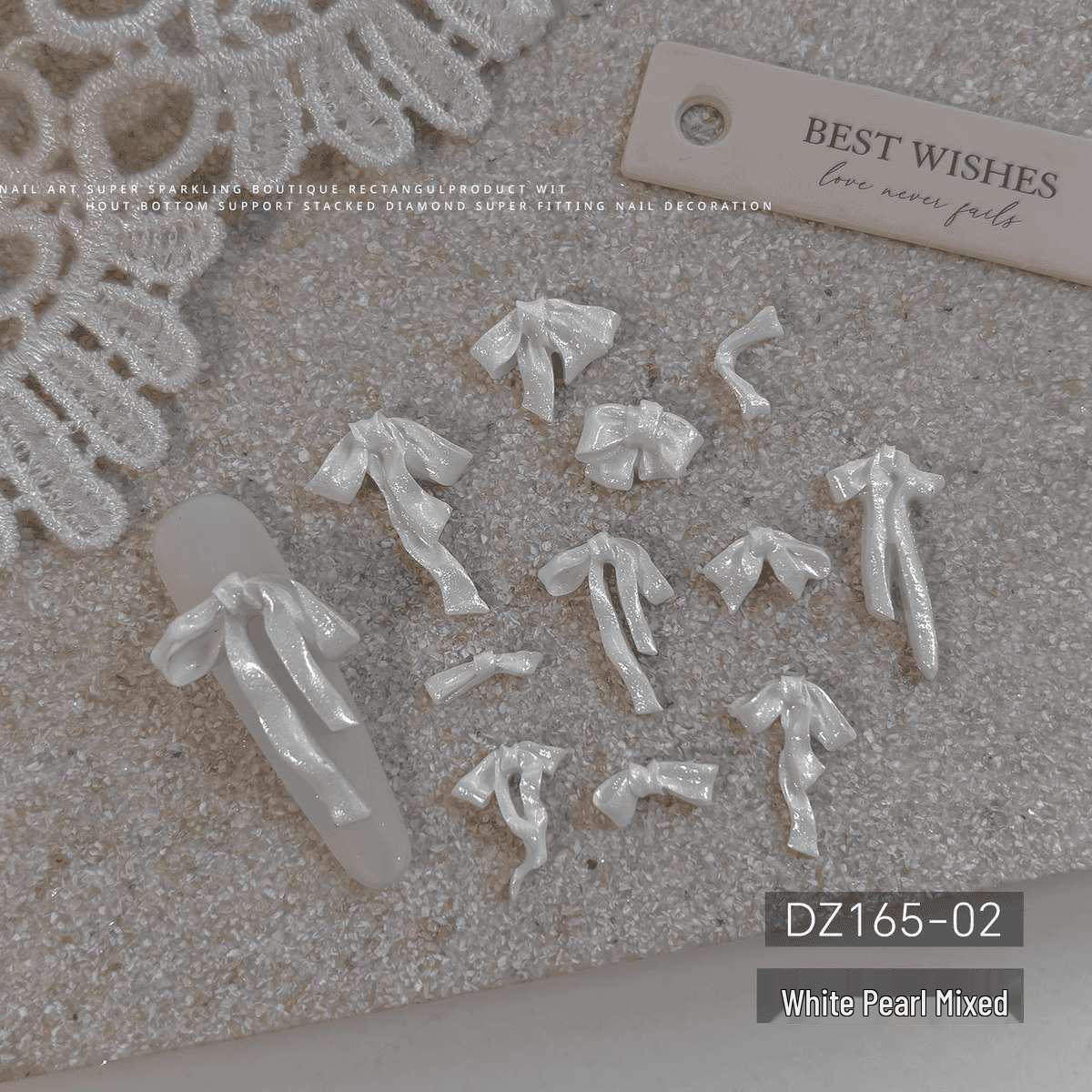 Hot-Selling Pearlescent Satin Silk Glitter Bow Nail Art Decorations No specifications