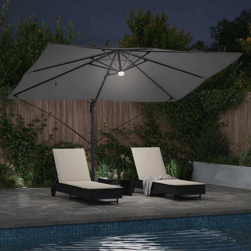 Roma Sun Umbrella with LED Light Strips Anthracite 351 X 250 X 253 Cm