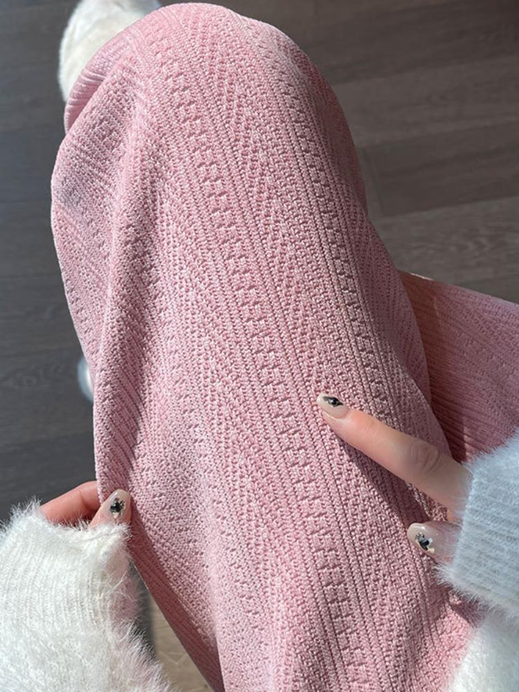 Wide Leg Pants for Spring and Autumn, Loose Straight Leg with Velvet Lamp Core, Children's Velvet Pants