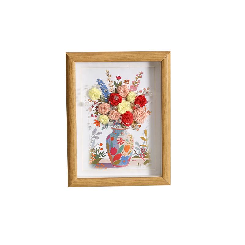 DIY Birthday Gift Kit: Handmade Rose Flower Ornaments & Photo Frame Materials