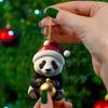 2D Christmas Panda Ornament Cute Xmas Hanging Ornament Fashion Car Panda Pendants  Kids Gift