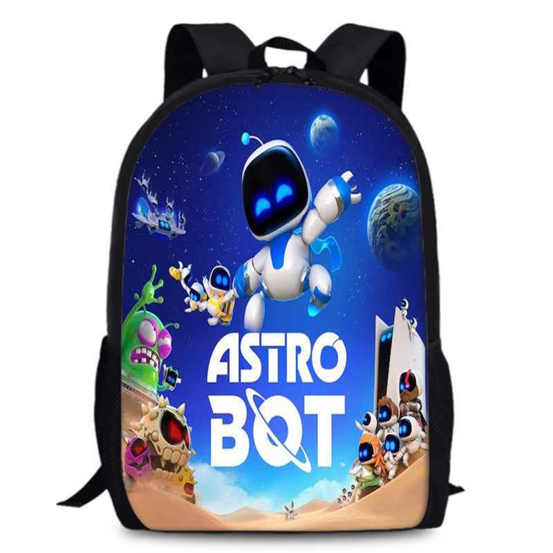 Astro Bot 15 Inch Large Capacity School Backpack Stylish Oxford Cloth Design For Kids