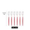 6Pcs/Set Gold Fork Set Tea Cake Snack Fork Dinnerware Cutlery Matte Stainless Steel Tableware Dessert Fruit Fork Silverware Set