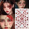 Halloween Face Stickers Diamond Red Black Broken Diamond Flashing Diamond Stickers Horror Simulation Fake Plasma Scar Scar Makeup