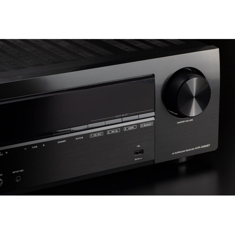 Receptor de Sonido Envolvente AV Denon 8K Ultra HD 5.2 Canales Compatible con HDR10+ EARC Negro AVR