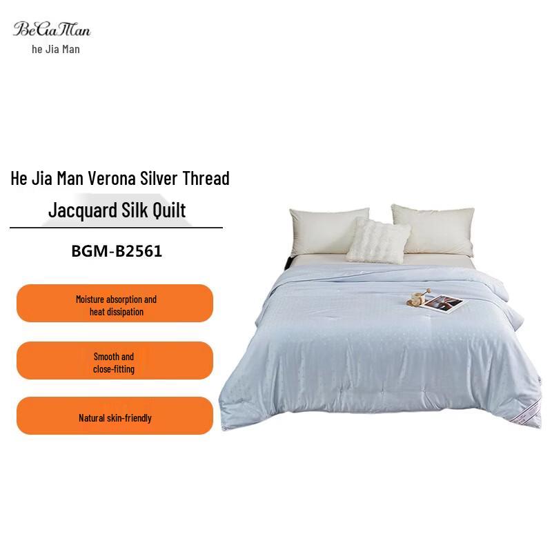 Bijiaman Verona Silver Jacquard Mulberry Silk Quilt