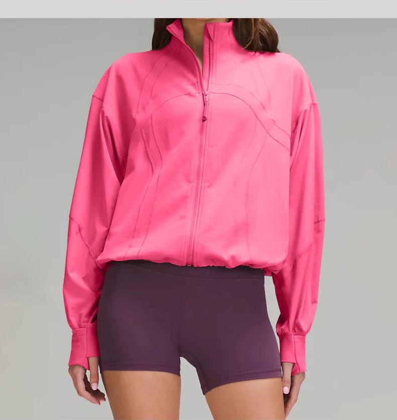 

Свободная женская ветрозащитная спортивная куртка с рукавами «летучая мышь» и воротником-стойкой для осенней йоги и бега Large