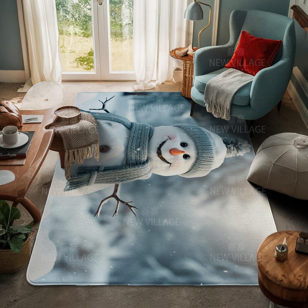 House Entrance Carpet Home Door Mat Living Room Bath Foot Bathroom Non-slip Water Absorption Rugs Bath Merry Christmas Winter