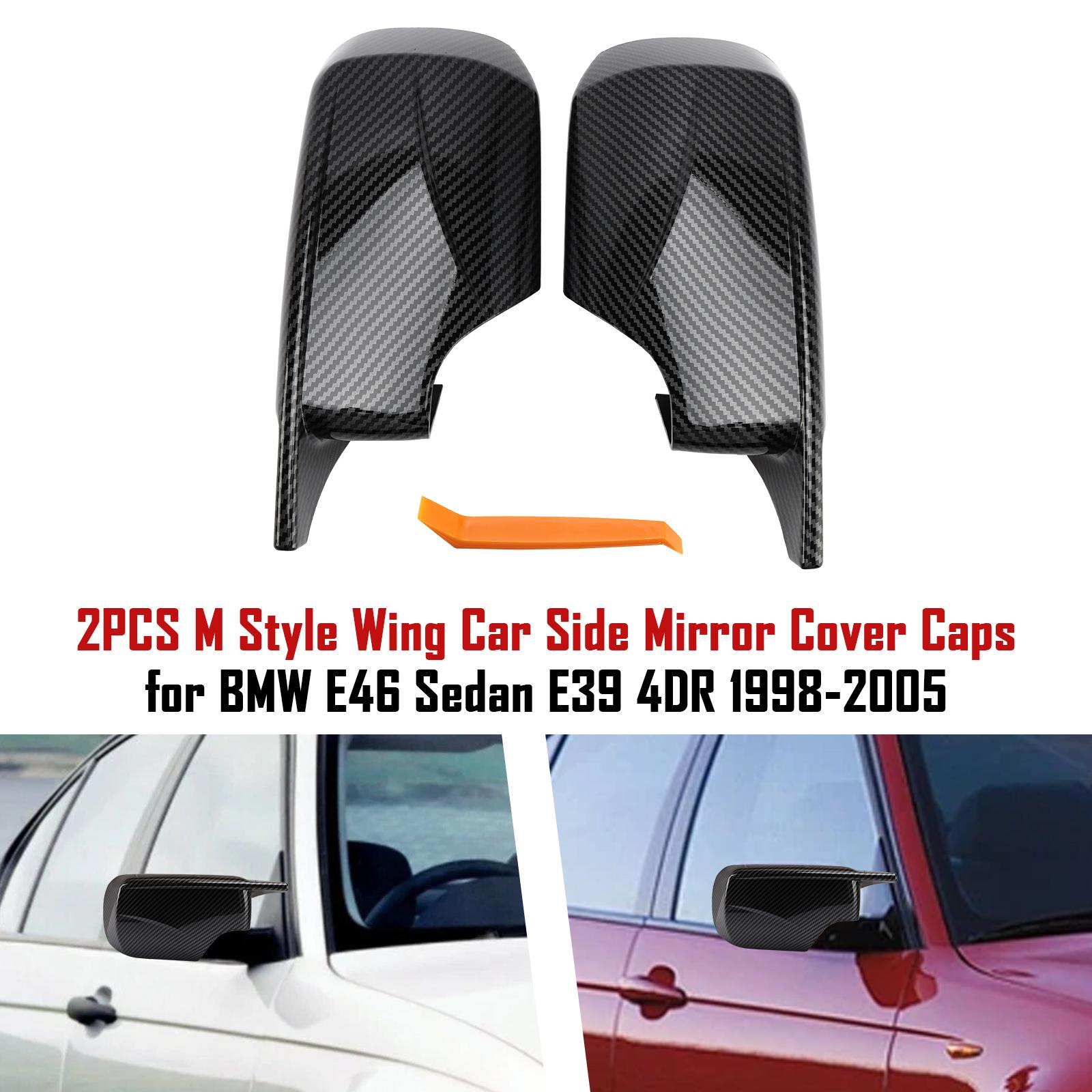 

2PCS M Style Wing Car Side Mirror Cover Caps for BMW E46 Sedan E39 4DR 1998-2005