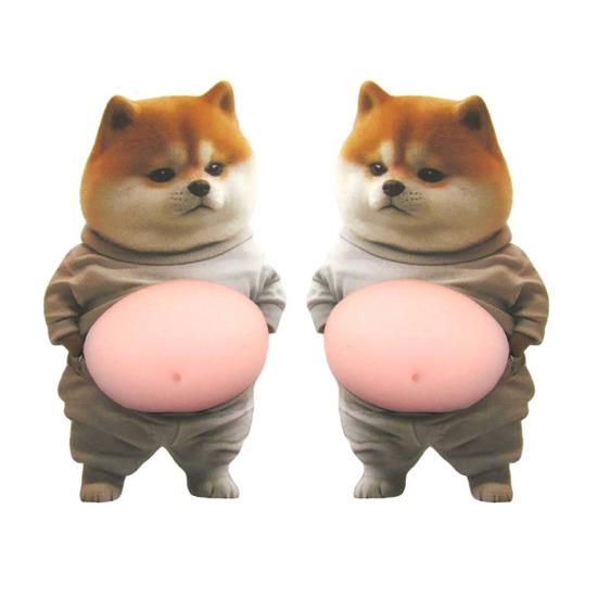 

1 Pair 3D Belly Dog Anti-collision Sticker Anxiety Stress Relief Elastic Tummy Cartoon Puppy Decal Fat Belly Animal Buffer Sticker E