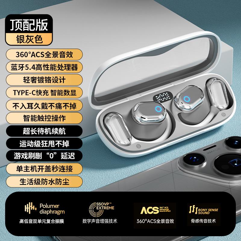 Voice of Berlin, Germany, Wireless Bluetooth Headset 2025 New Bone Conduction Does Not Enter the Ear Hanging Type, Long Battery Life Real-time