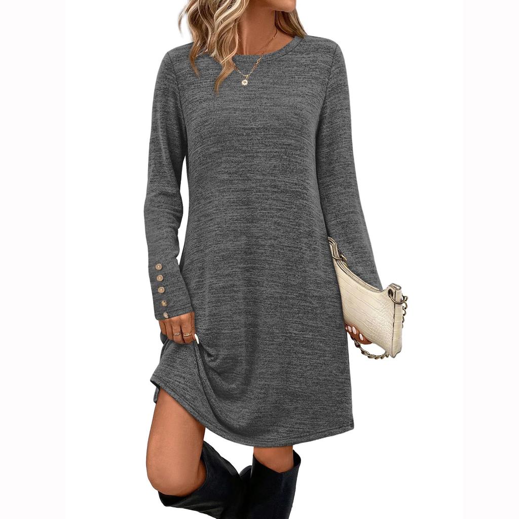 Womens  A Line V Neck Long Sleeve Party Dresses