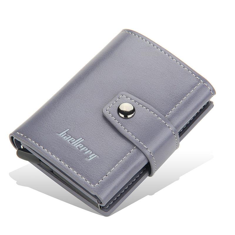 Baellerry Men Business Credit Card Holder RFID Aluminium Box Bank Card Holders Vintage Design Wallet with Money Clips