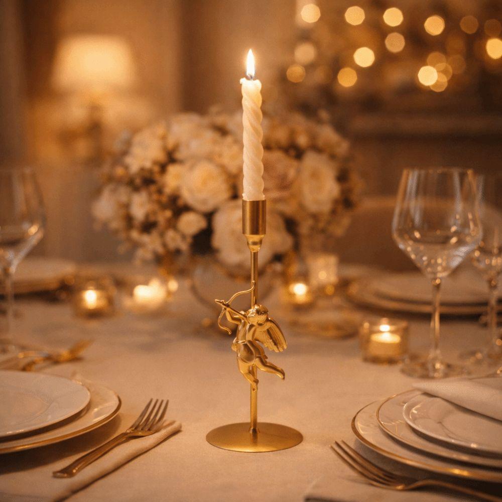 High Foot Iron Art Candlestick European Style Candlestick Holder Cupid Candle Holder  Anniversary