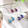 Barevné náušnice s háčkem z křišťálového skla a drahokamů - Trendy japonský a korejský styl.