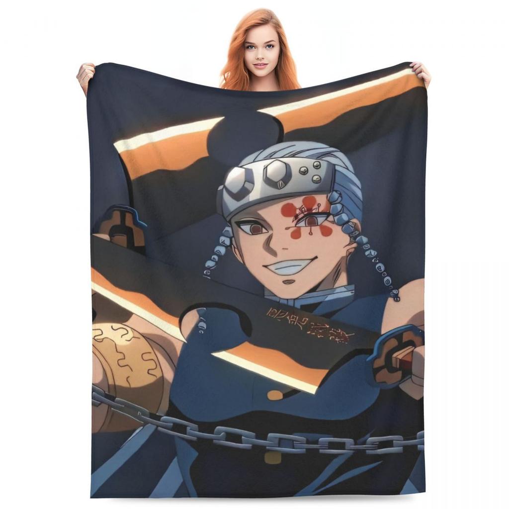 Zvukový pilíř Tengen Uzui Flanelová deka Anime Demon Slayer Vlastní přehoz na postel pohovku gauč 150*125cm Přikrývka