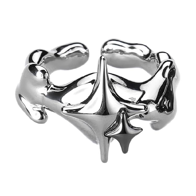 Irregular Star Finger Ring Simple Stackable Rings Punk Jewelry for Women Girls