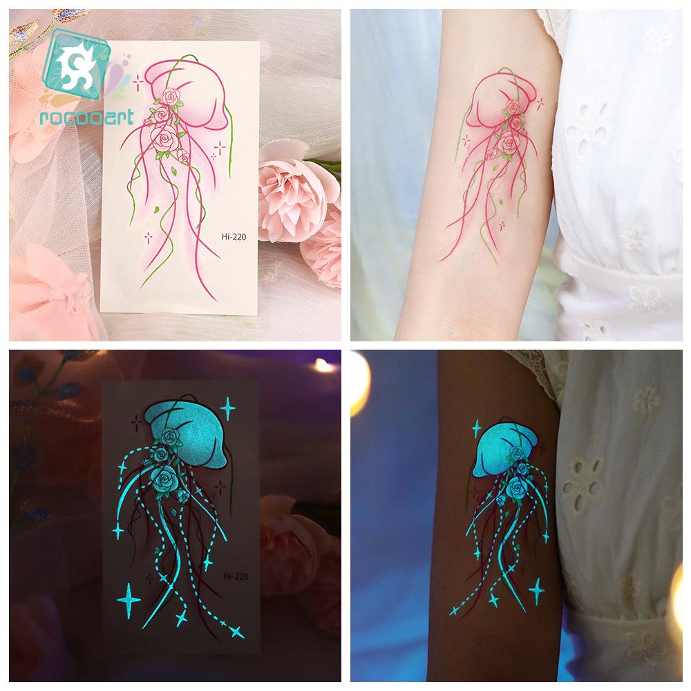 Rikaron Waterproof Luminous Butterfly Tattoo Stickers - Long-lasting, Realistic, Simple Japanese Washable Design for Dopamine Aesthetic.