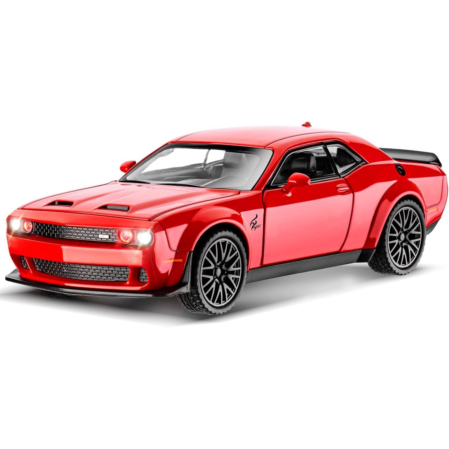 

Масштаб 1/32 Dodge Hellcat Challenger Die Cast Metel Pull Back Model Car Hellcat со звуком и светом Hellcat Car Toy Car Toy Gifts для детей от 3 лет и старше красный