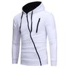 Inclined Zipper Sweater Sports Casual Men's Hooded Long Sleeve Cardigan Coat